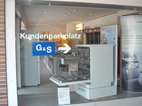 Kundenparkplatz - G&S Küchentechnik - Herde und Öfen - München